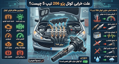علت خرابی کوئل پژو 206 تیپ 5 چیست؟ | علائم + روش تشخیص و رفع مشکل