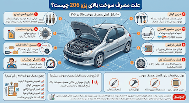 علت مصرف سوخت بالای پژو 206 چیست؟ | 10 دلیل اصلی + روش کاهش مصرف