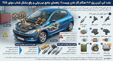 علت کپ کردن پژو 206 هنگام گاز دادن چیست؟ | 9 دلیل اصلی + روش رفع مشکل