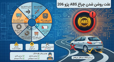 علت روشن شدن چراغ ABS پژو 206 چیست؟ | 8 دلیل اصلی + روش رفع مشکل